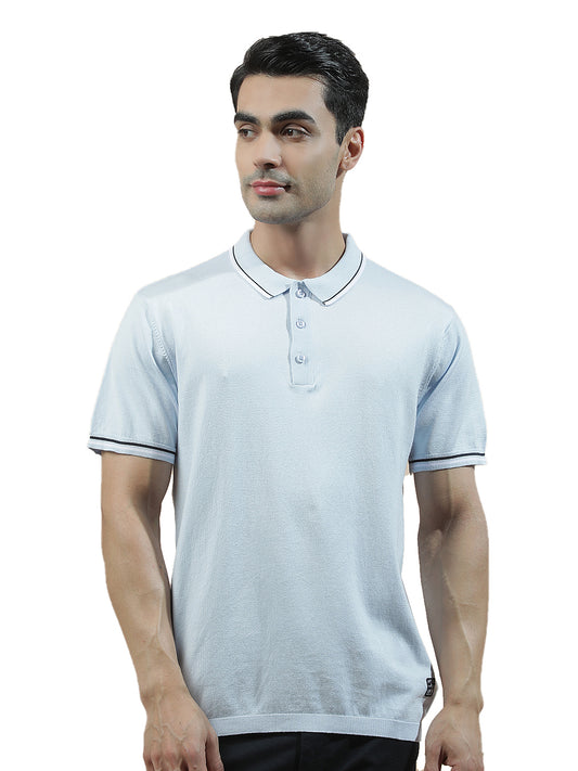 T-Shirt for Men | Breathable & Soft with Color Fastness Regular Fit Polo Neck Cotton Blend Fabric Solid Pattern