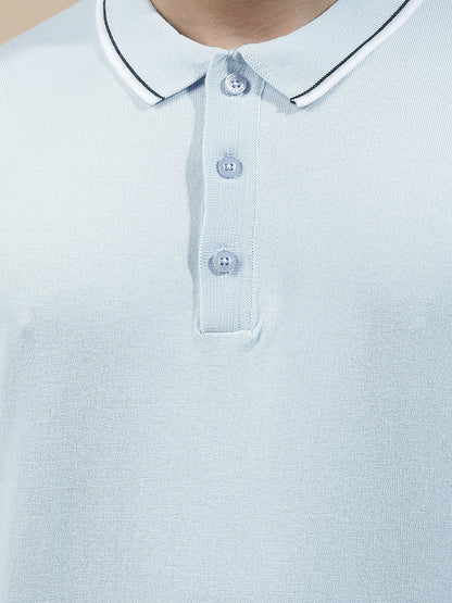 T-Shirt for Men | Breathable & Soft with Color Fastness Regular Fit Polo Neck Cotton Blend Fabric Solid Pattern
