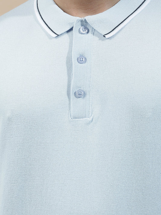 T-Shirt for Men | Breathable & Soft with Color Fastness Regular Fit Polo Neck Cotton Blend Fabric Solid Pattern