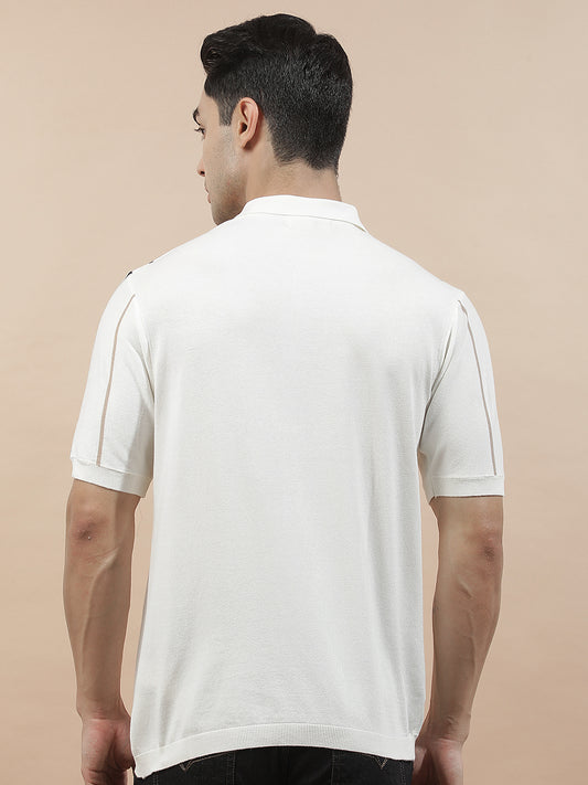 T-Shirt for Men | Breathable & Soft with Color Fastness Regular Fit Polo Neck Cotton Blend Fabric Solid Pattern