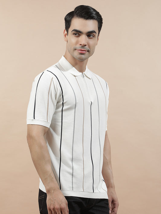 T-Shirt for Men | Breathable & Soft with Color Fastness Regular Fit Polo Neck Cotton Blend Fabric Solid Pattern