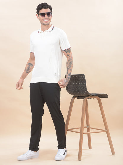 T-Shirt for Men | Breathable & Soft with Color Fastness Regular Fit Polo Neck Poly Cotton Fabric Cotton Blend Pattern