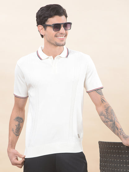 T-Shirt for Men | Breathable & Soft with Color Fastness Regular Fit Polo Neck Poly Cotton Fabric Cotton Blend Pattern