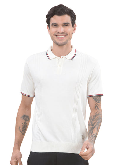 T-Shirt for Men | Breathable & Soft with Color Fastness Regular Fit Polo Neck Poly Cotton Fabric Cotton Blend Pattern