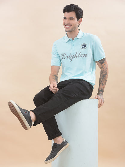 T-Shirt for Men | Breathable & Soft with Color Fastness Regular Fit Polo Neck Poly Cotton Fabric Printed Pattern