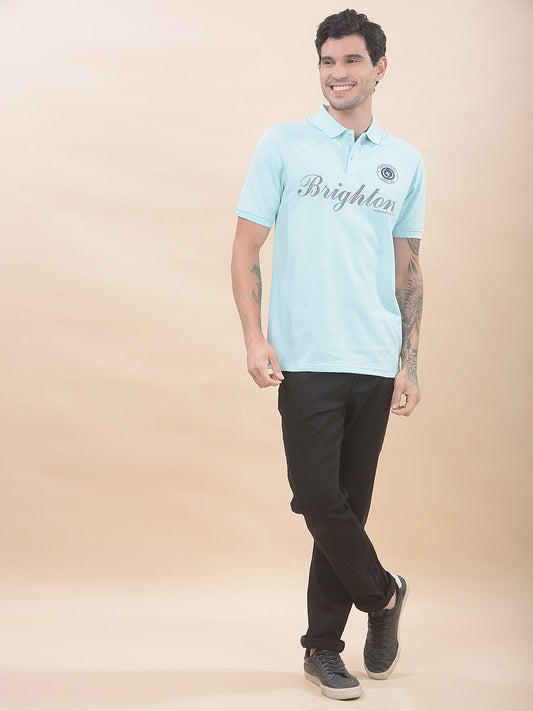 T-Shirt for Men | Breathable & Soft with Color Fastness Regular Fit Polo Neck Poly Cotton Fabric Printed Pattern