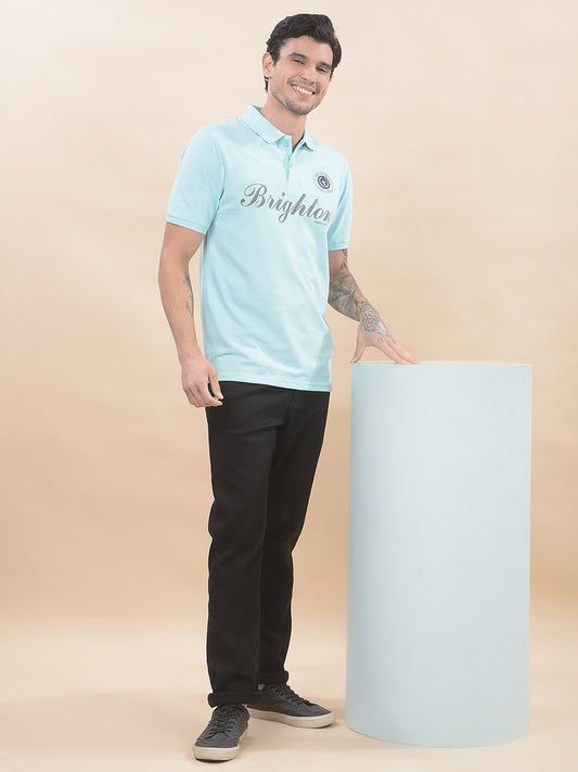 T-Shirt for Men | Breathable & Soft with Color Fastness Regular Fit Polo Neck Poly Cotton Fabric Printed Pattern