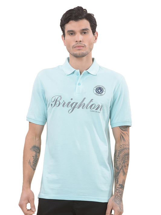 T-Shirt for Men | Breathable & Soft with Color Fastness Regular Fit Polo Neck Poly Cotton Fabric Printed Pattern