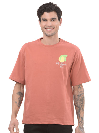 T-Shirt for Men | Breathable & Soft with Color Fastness Regular Fit Round Neck Poly Cotton Fabric Printed Pattern