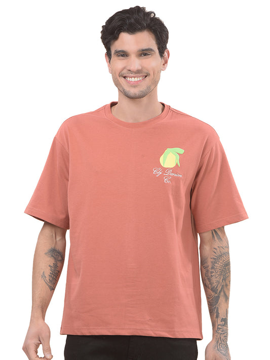 T-Shirt for Men | Breathable & Soft with Color Fastness Regular Fit Round Neck Poly Cotton Fabric Printed Pattern