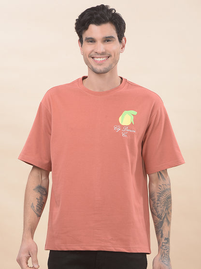 T-Shirt for Men | Breathable & Soft with Color Fastness Regular Fit Round Neck Poly Cotton Fabric Printed Pattern