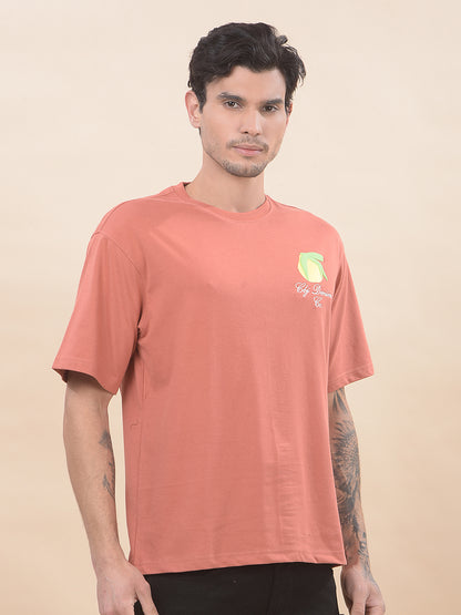 T-Shirt for Men | Breathable & Soft with Color Fastness Regular Fit Round Neck Poly Cotton Fabric Printed Pattern