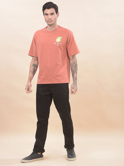 T-Shirt for Men | Breathable & Soft with Color Fastness Regular Fit Round Neck Poly Cotton Fabric Printed Pattern