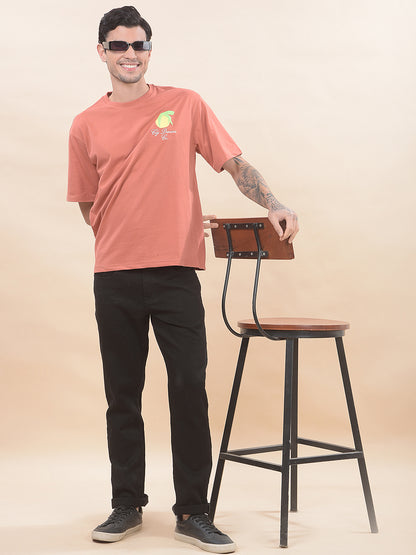 T-Shirt for Men | Breathable & Soft with Color Fastness Regular Fit Round Neck Poly Cotton Fabric Printed Pattern