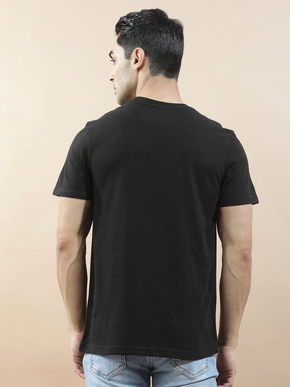 T-Shirt for Men | Breathable & Soft with Color Fastness Regular Fit Round Neck Poly Cotton Fabric Printed Pattern