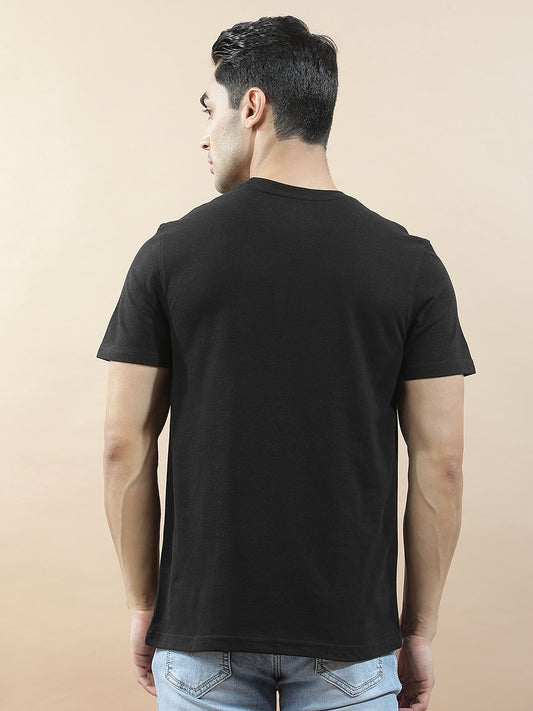 T-Shirt for Men | Breathable & Soft with Color Fastness Regular Fit Round Neck Poly Cotton Fabric Printed Pattern
