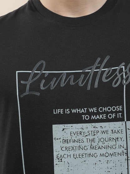 T-Shirt for Men | Breathable & Soft with Color Fastness Regular Fit Round Neck Poly Cotton Fabric Printed Pattern