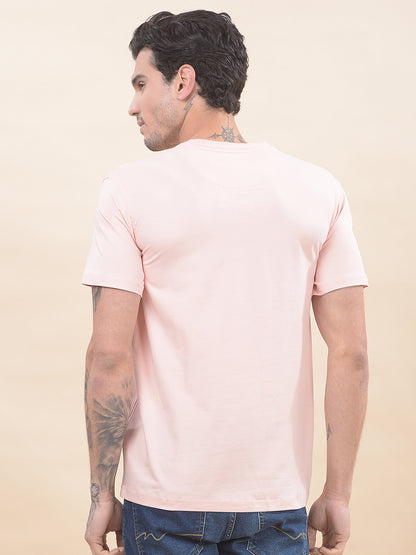 T-Shirt for Men | Breathable & Soft with Color Fastness Regular Fit Round Neck Cotton Blend Fabric Printed Pattern