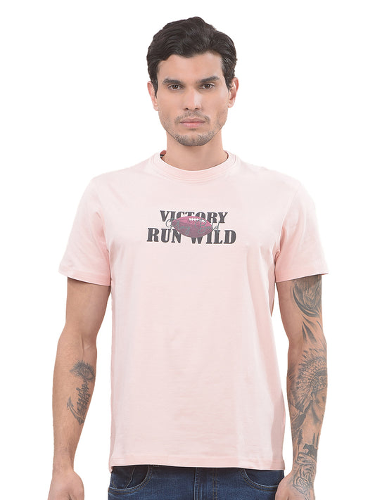 T-Shirt for Men | Breathable & Soft with Color Fastness Regular Fit Round Neck Cotton Blend Fabric Printed Pattern