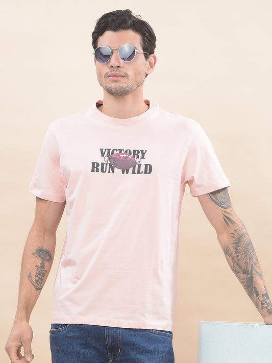 T-Shirt for Men | Breathable & Soft with Color Fastness Regular Fit Round Neck Cotton Blend Fabric Printed Pattern