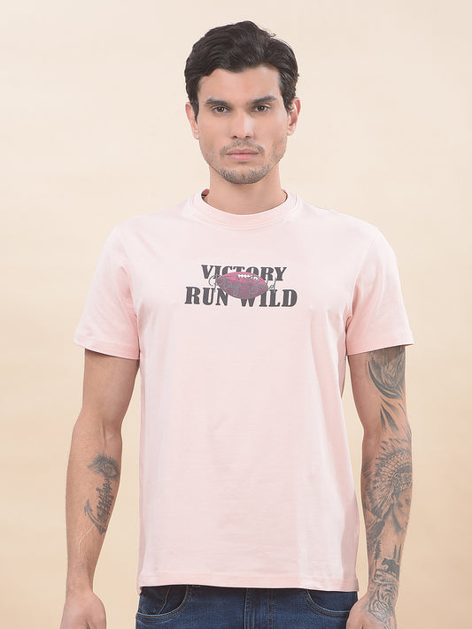 T-Shirt for Men | Breathable & Soft with Color Fastness Regular Fit Round Neck Cotton Blend Fabric Printed Pattern