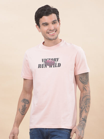 T-Shirt for Men | Breathable & Soft with Color Fastness Regular Fit Round Neck Cotton Blend Fabric Printed Pattern