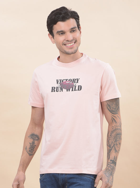 T-Shirt for Men | Breathable & Soft with Color Fastness Regular Fit Round Neck Cotton Blend Fabric Printed Pattern