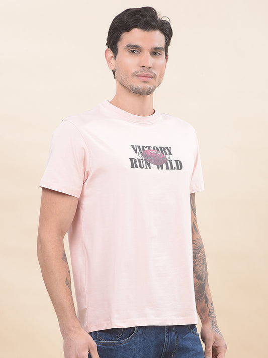 T-Shirt for Men | Breathable & Soft with Color Fastness Regular Fit Round Neck Cotton Blend Fabric Printed Pattern