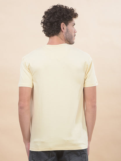 T-Shirt for Men | Breathable & Soft with Color Fastness Regular Fit Round Neck Cotton Blend Fabric Printed Pattern