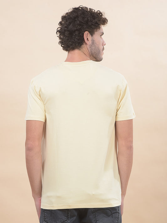 T-Shirt for Men | Breathable & Soft with Color Fastness Regular Fit Round Neck Cotton Blend Fabric Printed Pattern