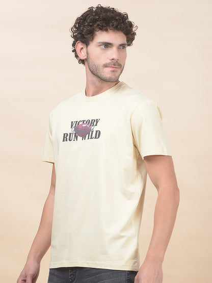 T-Shirt for Men | Breathable & Soft with Color Fastness Regular Fit Round Neck Cotton Blend Fabric Printed Pattern