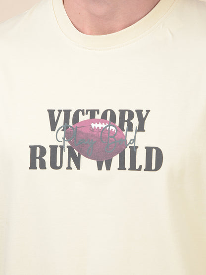 T-Shirt for Men | Breathable & Soft with Color Fastness Regular Fit Round Neck Cotton Blend Fabric Printed Pattern