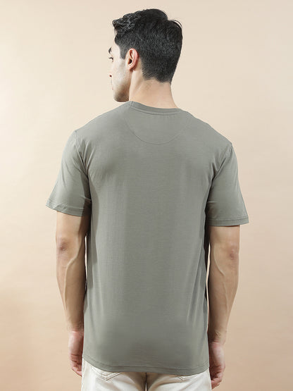 T-Shirt for Men | Breathable & Soft with Color Fastness Regular Fit Round Neck Cotton Blend Fabric Printed Pattern