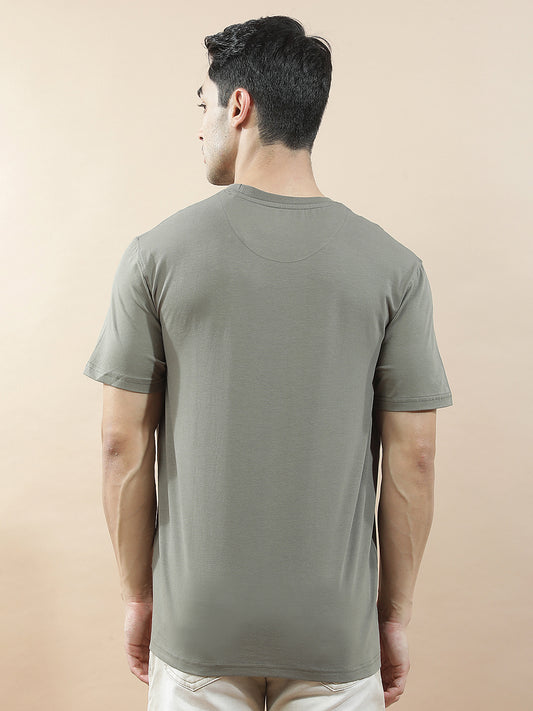 T-Shirt for Men | Breathable & Soft with Color Fastness Regular Fit Round Neck Cotton Blend Fabric Printed Pattern