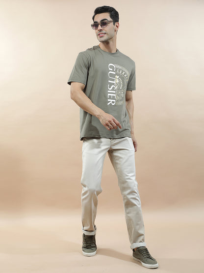 T-Shirt for Men | Breathable & Soft with Color Fastness Regular Fit Round Neck Cotton Blend Fabric Printed Pattern