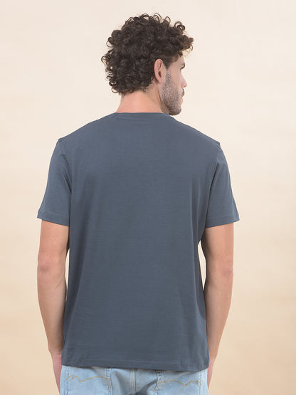 T-Shirt for Men | Breathable & Soft with Color Fastness Regular Fit Round Neck Cotton Blend Fabric Printed Pattern