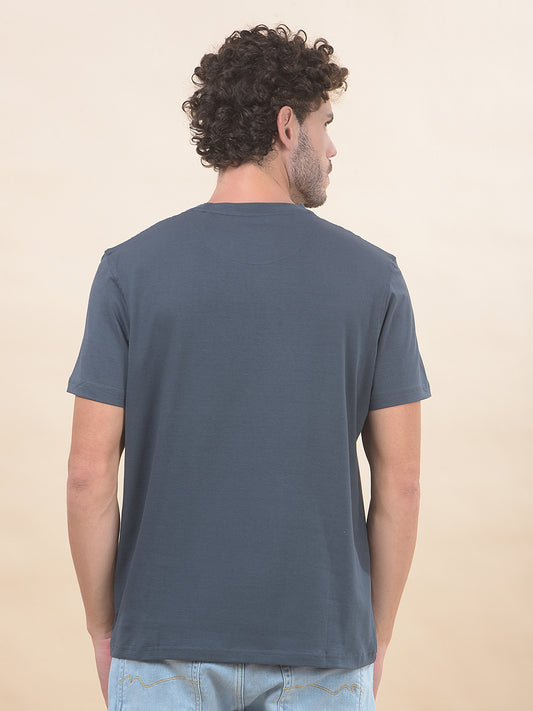 T-Shirt for Men | Breathable & Soft with Color Fastness Regular Fit Round Neck Cotton Blend Fabric Printed Pattern