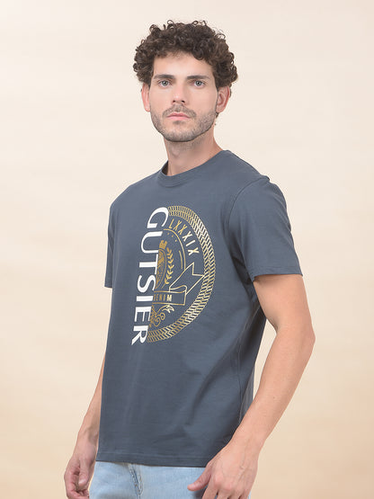 T-Shirt for Men | Breathable & Soft with Color Fastness Regular Fit Round Neck Cotton Blend Fabric Printed Pattern