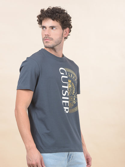 T-Shirt for Men | Breathable & Soft with Color Fastness Regular Fit Round Neck Cotton Blend Fabric Printed Pattern