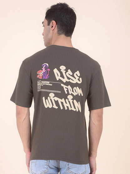 T-Shirt for Men | Breathable & Soft with Color Fastness Regular Fit Round Neck Poly Cotton Fabric Printed Pattern