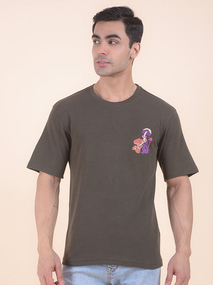 T-Shirt for Men | Breathable & Soft with Color Fastness Regular Fit Round Neck Poly Cotton Fabric Printed Pattern