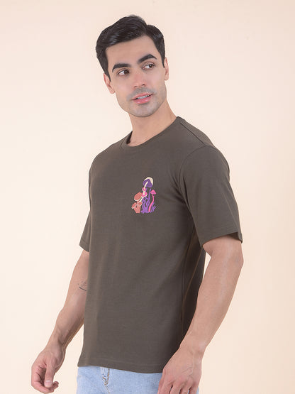 T-Shirt for Men | Breathable & Soft with Color Fastness Regular Fit Round Neck Poly Cotton Fabric Printed Pattern