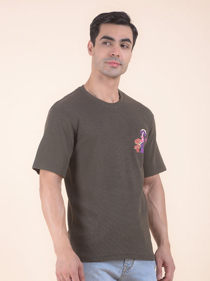 T-Shirt for Men | Breathable & Soft with Color Fastness Regular Fit Round Neck Poly Cotton Fabric Printed Pattern