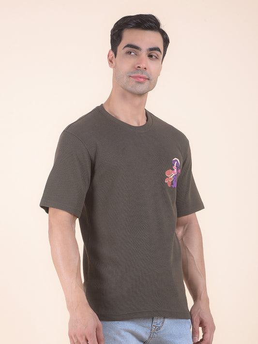 T-Shirt for Men | Breathable & Soft with Color Fastness Regular Fit Round Neck Poly Cotton Fabric Printed Pattern