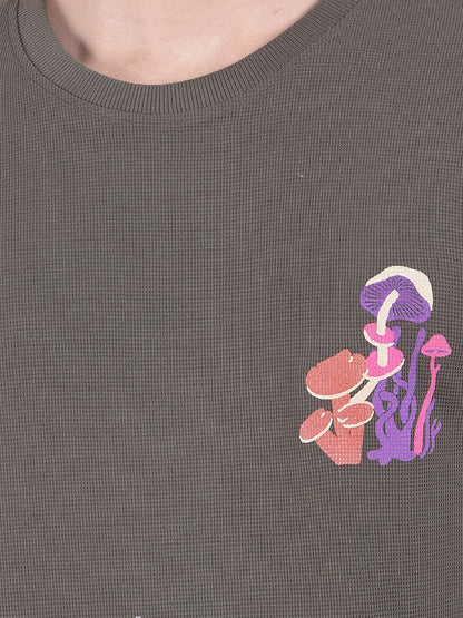 T-Shirt for Men | Breathable & Soft with Color Fastness Regular Fit Round Neck Poly Cotton Fabric Printed Pattern