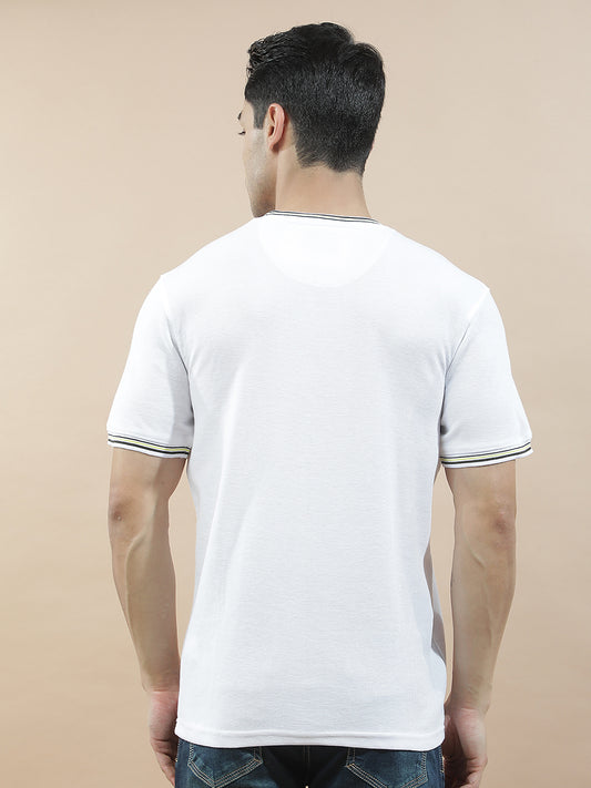 T-Shirt for Men | Breathable & Soft with Color Fastness Regular Fit Round Neck Poly Cotton Fabric Printed Pattern