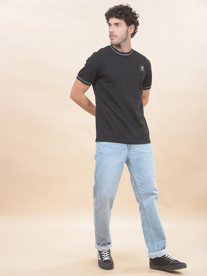 T-Shirt for Men | Breathable & Soft with Color Fastness Regular Fit Round Neck Poly Cotton Fabric Solid Pattern
