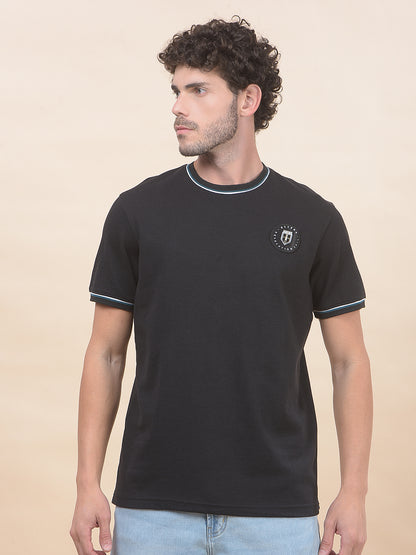 T-Shirt for Men | Breathable & Soft with Color Fastness Regular Fit Round Neck Poly Cotton Fabric Solid Pattern