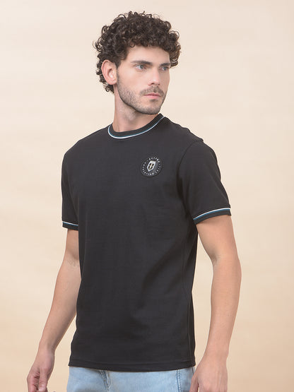 T-Shirt for Men | Breathable & Soft with Color Fastness Regular Fit Round Neck Poly Cotton Fabric Solid Pattern