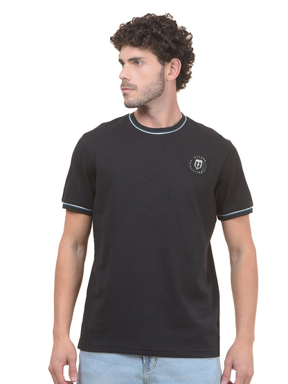 T-Shirt for Men | Breathable & Soft with Color Fastness Regular Fit Round Neck Poly Cotton Fabric Solid Pattern